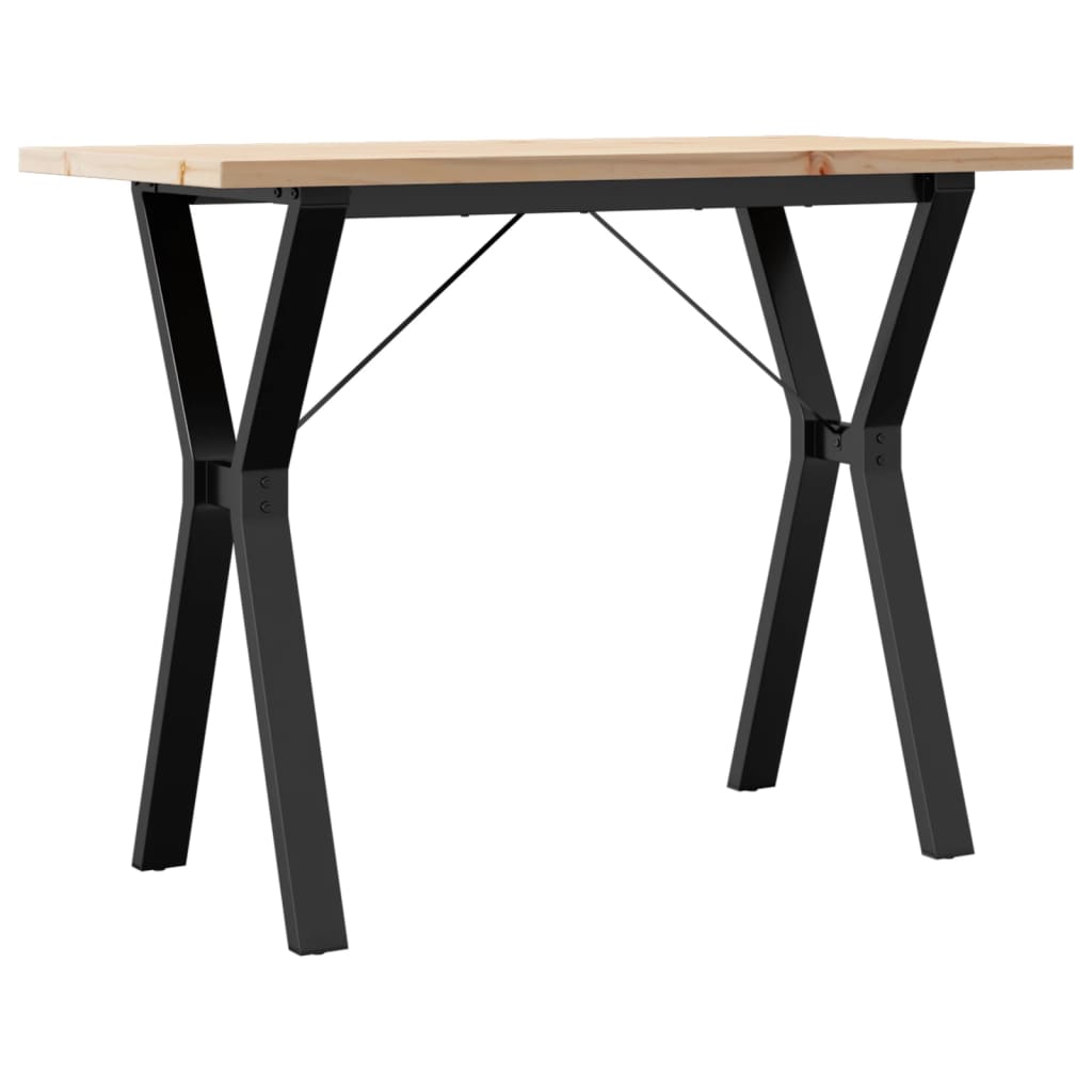 Tavolo da Pranzo Telaio a Y 100x50x75,5 cm Legno Pino e Acciaio 3282785