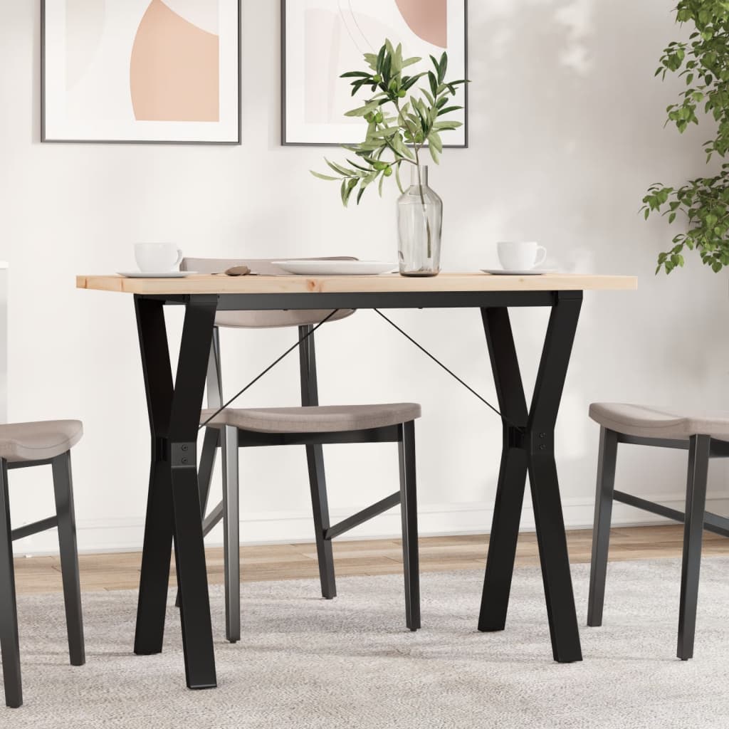 vidaXL Tavolo da Pranzo Telaio a Y 100x50x75,5 cm Legno Pino e Acciaio