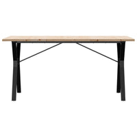 Tavolo da Pranzo Telaio a Y 140x80x75,5 cm Legno Pino e Acciaio