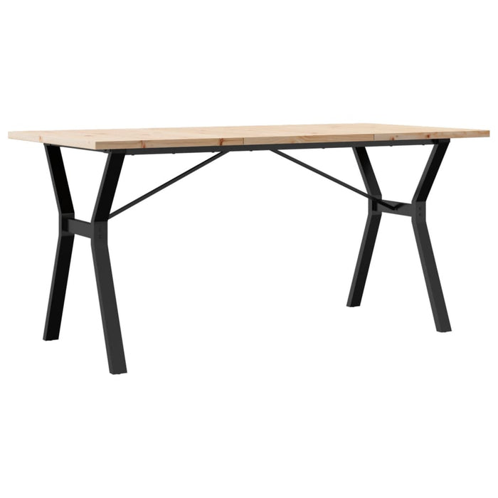 Tavolo da Pranzo Telaio a Y 140x80x75,5 cm Legno Pino e Acciaio