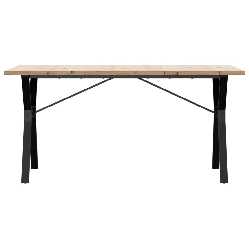Tavolo da Pranzo Telaio a Y 160x80x75,5 cm Legno Pino e Acciaio 3282787