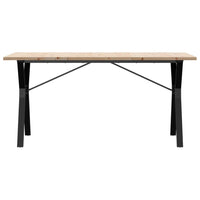 Tavolo da Pranzo Telaio a Y 160x80x75,5 cm Legno Pino e Acciaio 3282787