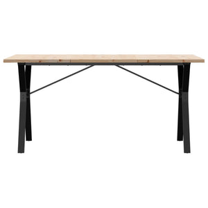 Tavolo da Pranzo Telaio a Y 160x80x75,5 cm Legno Pino e Acciaio 3282787