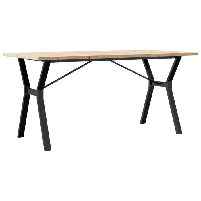 Tavolo da Pranzo Telaio a Y 160x80x75,5 cm Legno Pino e Acciaio 3282787