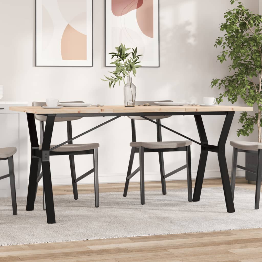 vidaXL Tavolo da Pranzo Telaio a Y 160x80x75,5 cm Legno Pino e Acciaio