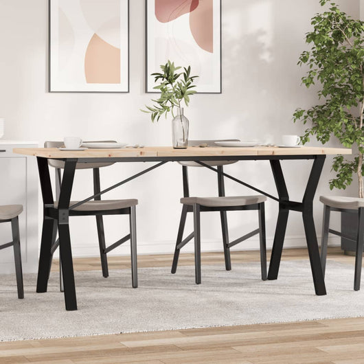 vidaXL Tavolo da Pranzo Telaio a Y 160x80x75,5 cm Legno Pino e Acciaio