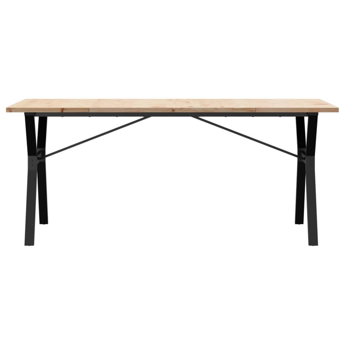 Tavolo da Pranzo Telaio a Y 180x90x75,5 cm Legno Pino e Acciaio