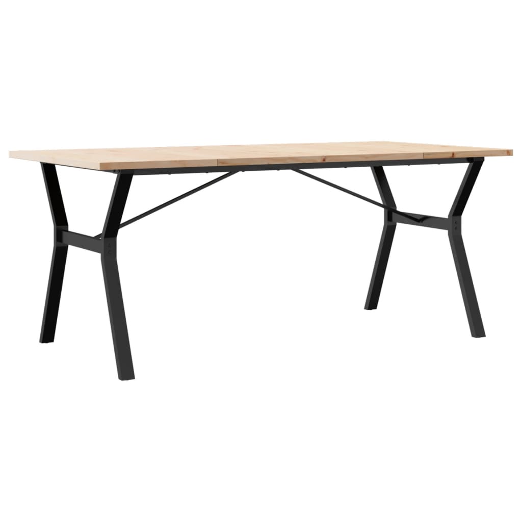 Tavolo da Pranzo Telaio a Y 180x90x75,5 cm Legno Pino e Acciaio
