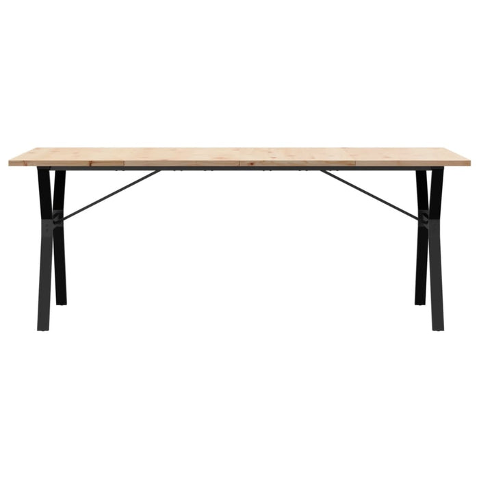 Tavolo Pranzo Telaio a Y 200x100x75,5 cm Legno Pino e Acciaio