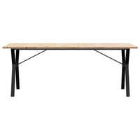Tavolo Pranzo Telaio a Y 200x100x75,5 cm Legno Pino e Acciaio 3282789