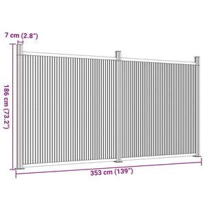 Pannello di Recinzione Marrone 353x186 cm in WPC