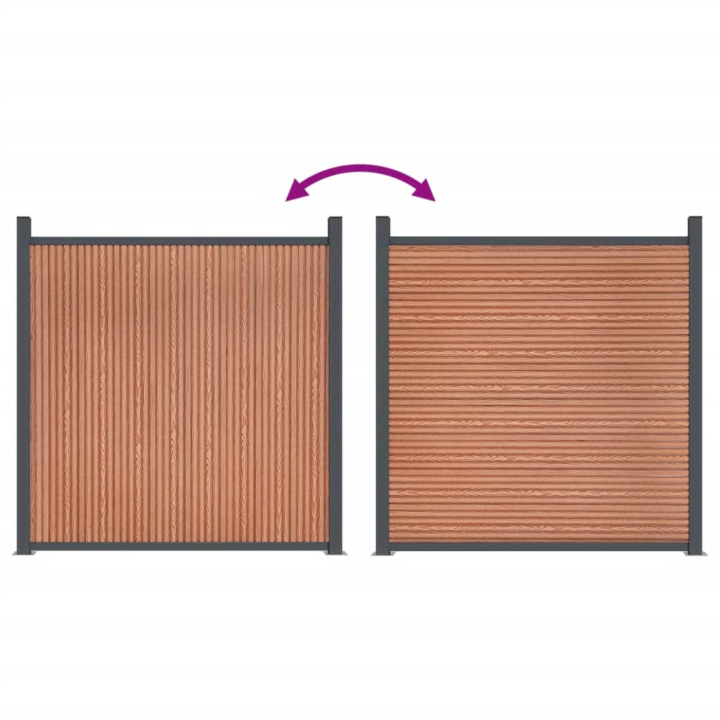 Pannello di Recinzione Marrone 872x186 cm in WPC