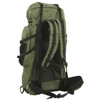 Zaino da Trekking Verde Militare 60 L in Tessuto Oxford