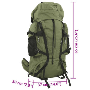 Zaino da Trekking Verde Militare 60 L in Tessuto Oxford 4009965