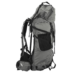 vidaXL Zaino da Trekking Grigio 80 L in Tessuto Oxford