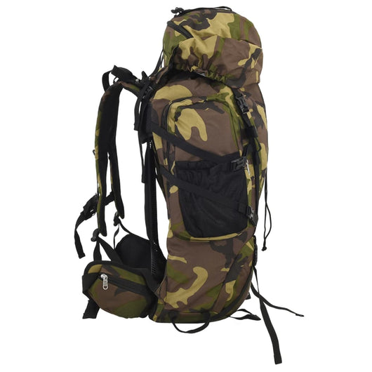 vidaXL Zaino da Trekking Verde Mimetico 80 L in Tessuto Oxford