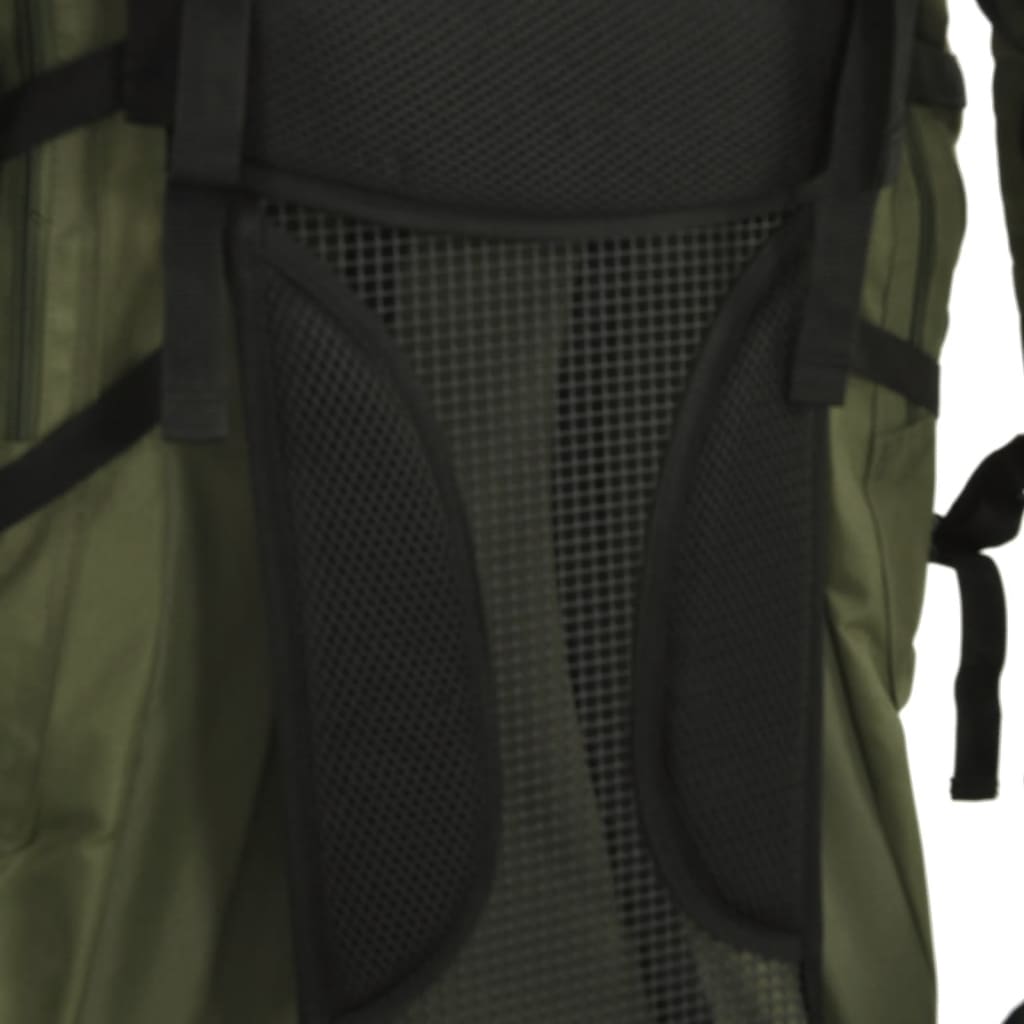 Zaino da Trekking Verde Militare 80 L in Tessuto Oxford