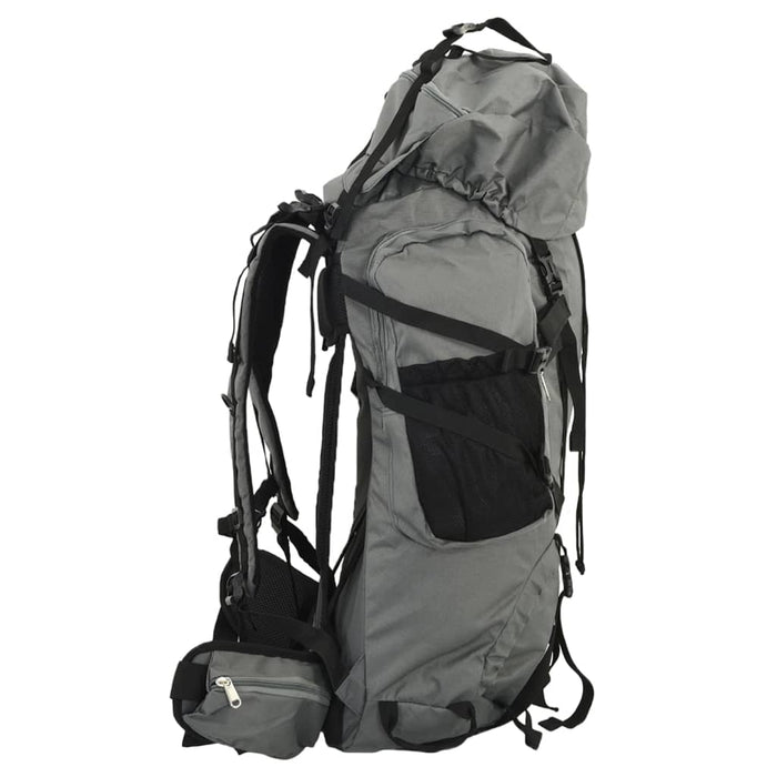 vidaXL Zaino da Trekking Grigio 100 L in Tessuto Oxford