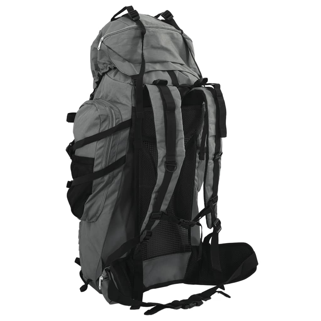 vidaXL Zaino da Trekking Grigio 100 L in Tessuto Oxford