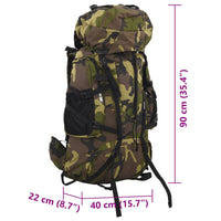 Zaino da Trekking Verde Mimetico 100 L in Tessuto Oxford 4009976