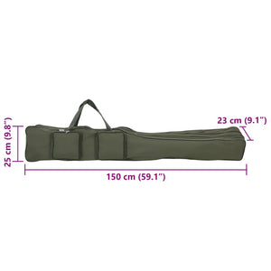 Borsa per Canna da Pesca Verde 150 cm in Tessuto Oxford 4010001