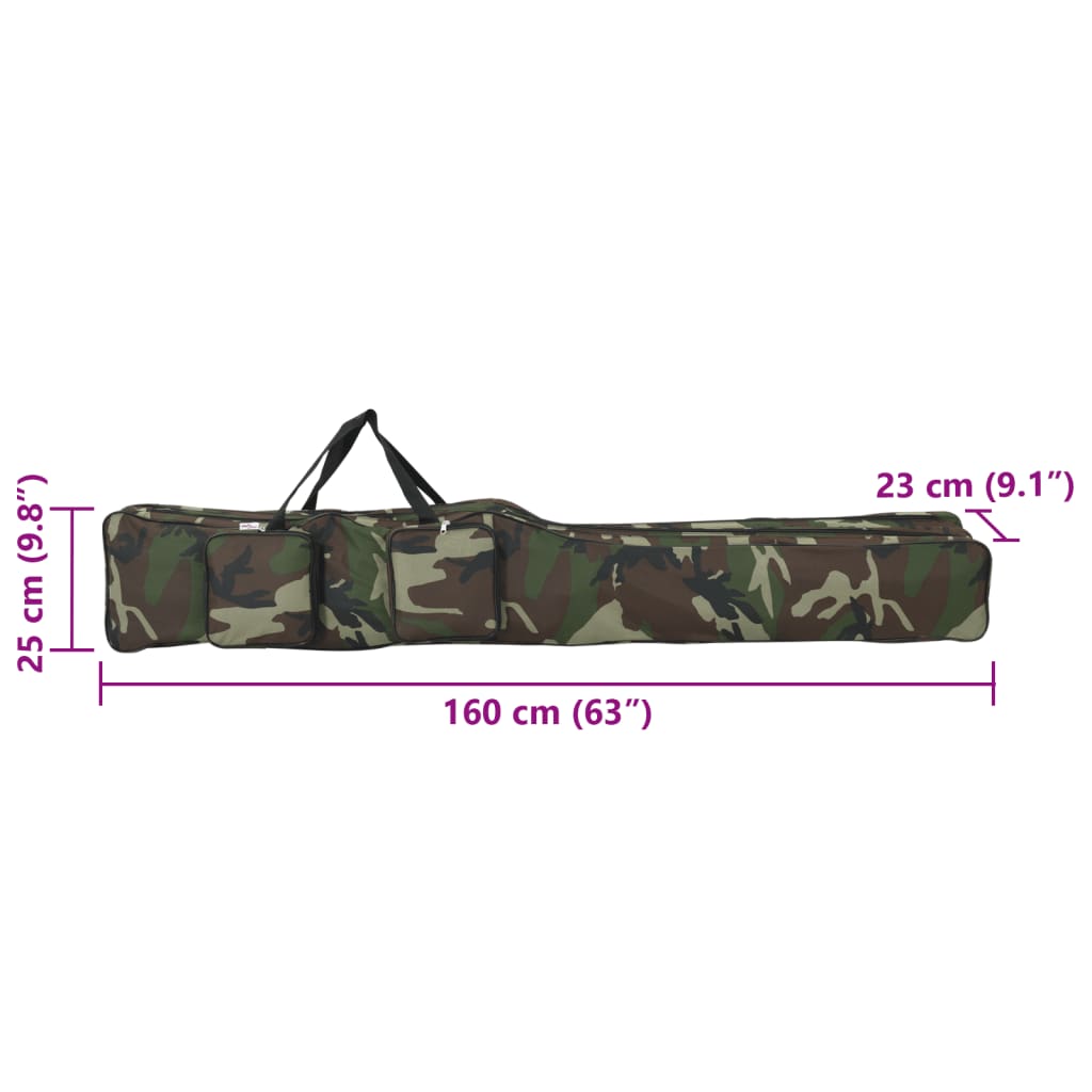Borsa per Canna da Pesca Verde Mimetico 160 cm Tessuto Oxford 4010003