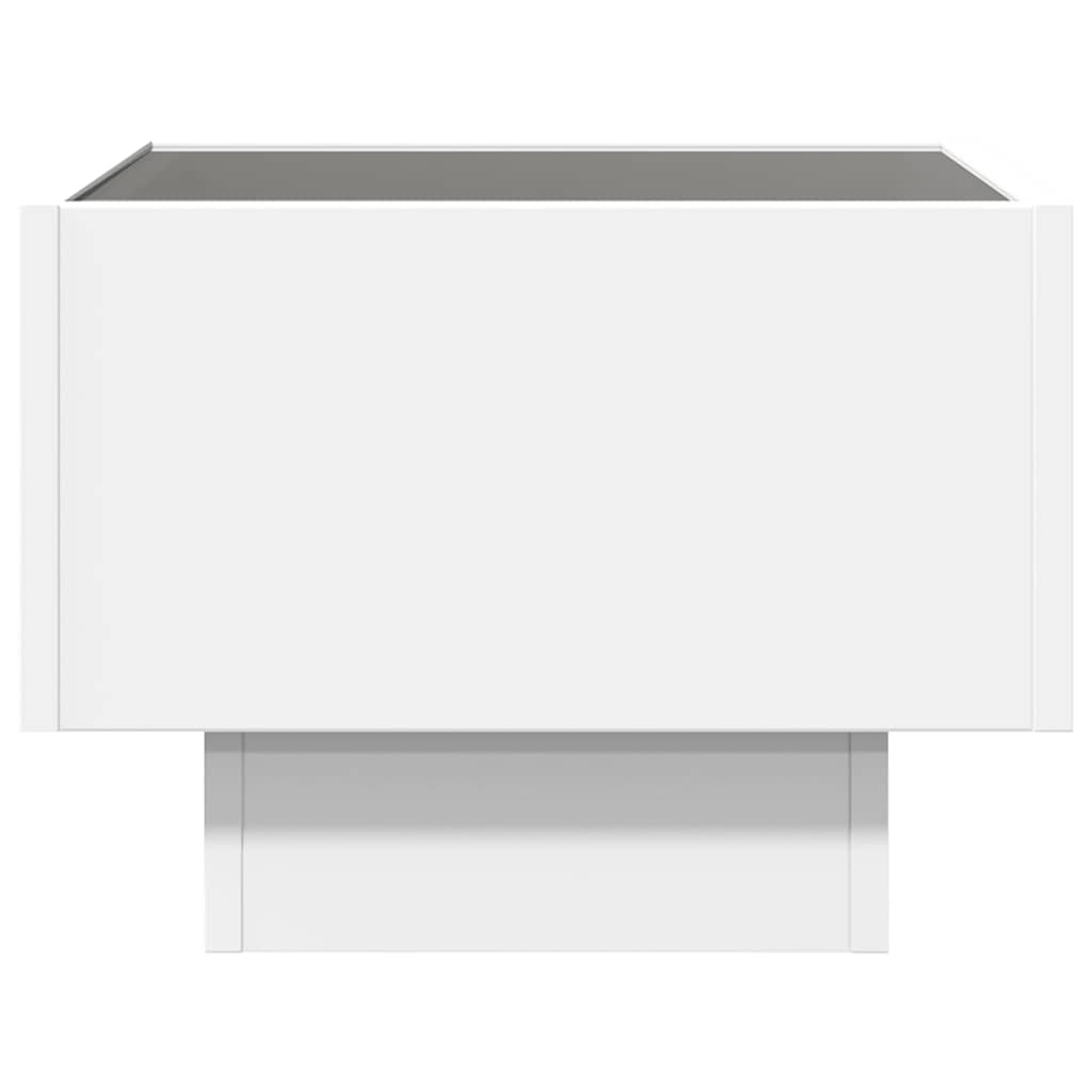 Tavolino con LED-Tavolino da soggiorno-Tavolo Bianco 40x40x30 cm in Legno Multistrato