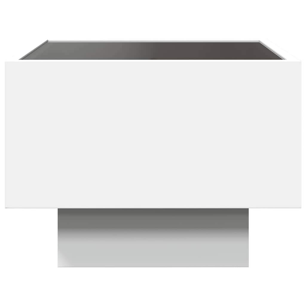 Tavolino con LED-Tavolino da soggiorno-Tavolo Bianco 40x40x30 cm in Legno Multistrato