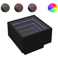 Tavolino con LED Nero 40x40x30 cm in Legno Multistrato 847498