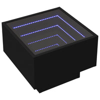 Tavolino con LED Nero 40x40x30 cm in Legno Multistrato 847498
