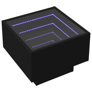 Tavolino con LED Nero 40x40x30 cm in Legno Multistrato 847498