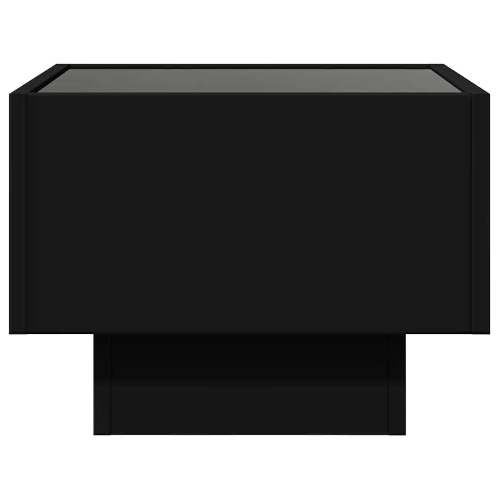 Tavolino con LED Nero 40x40x30 cm in Legno Multistrato 847498