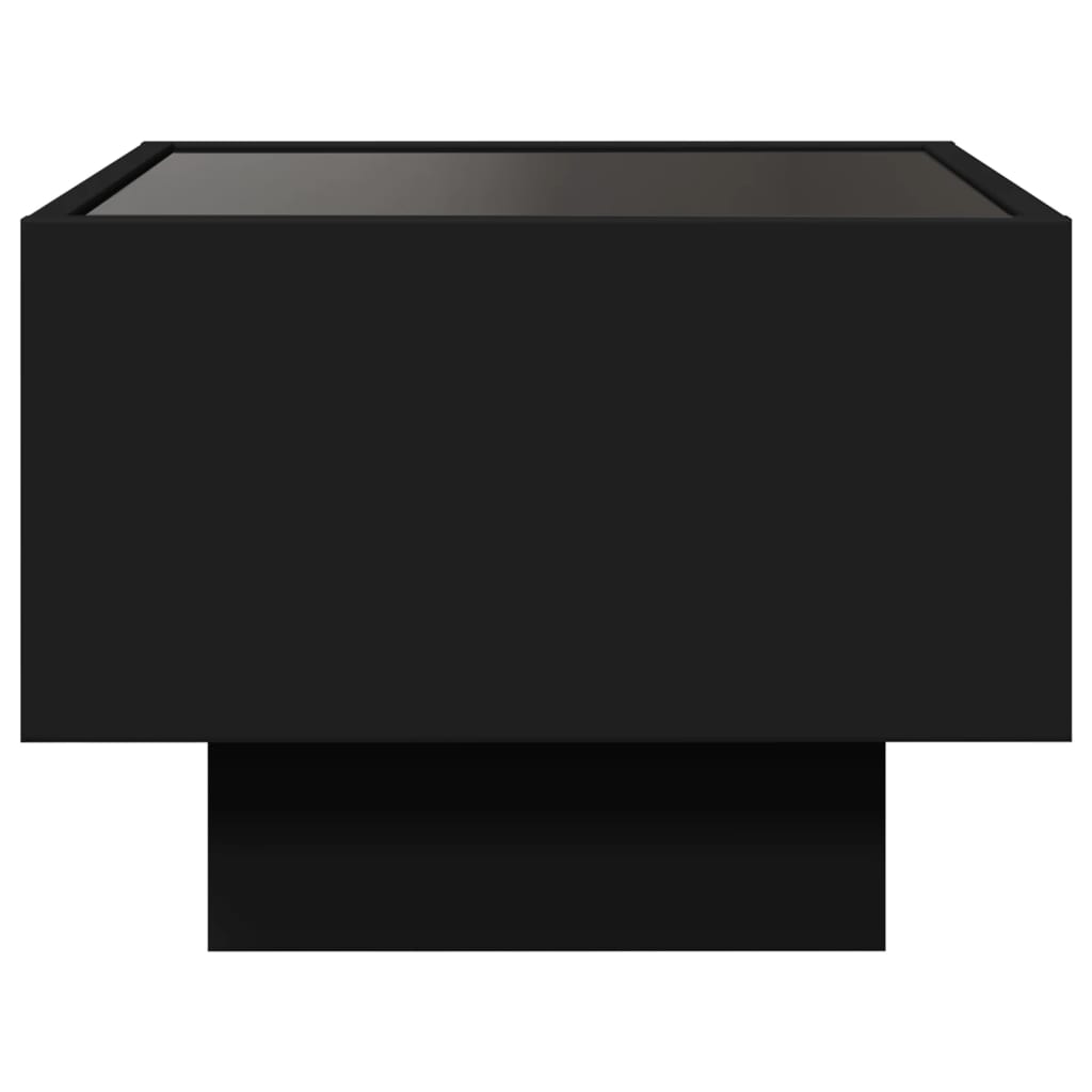 Tavolino con LED Nero 40x40x30 cm in Legno Multistrato 847498