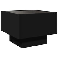 Tavolino con LED Nero 40x40x30 cm in Legno Multistrato 847498