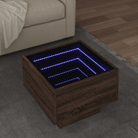vidaXL Tavolino con LED Rovere Marrone 40x40x30cm in Legno Multistrato