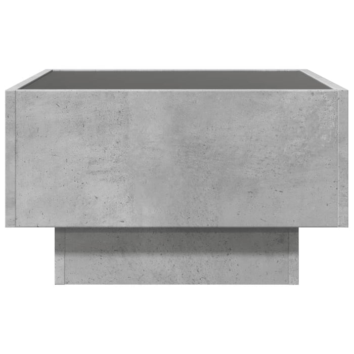Tavolino Salotto con LED Grigio Cemento 50x50x30 cm Multistrato 847507