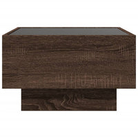 Tavolino Salotto con LED Rovere Marrone 50x50x30 cm Multistrato 847510