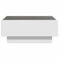 Tavolino Salotto con LED Bianco 70x50x30 cm Legno Multistrato 847511