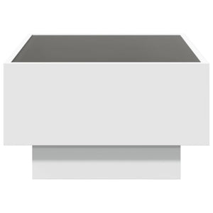 Tavolino Salotto con LED Bianco 70x50x30 cm Legno Multistrato 847511