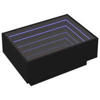 Tavolino Salotto con LED Nero 70x50x30 cm Legno Multistrato 847512
