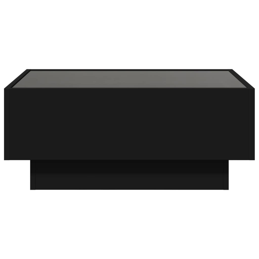 Tavolino Salotto con LED-Tavolino da soggiorno-Tavolo Nero 70x50x30 cm Legno Multistrato