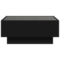 Tavolino Salotto con LED-Tavolino da soggiorno-Tavolo Nero 70x50x30 cm Legno Multistrato