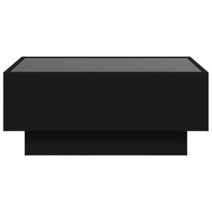Tavolino Salotto con LED-Tavolino da soggiorno-Tavolo Nero 70x50x30 cm Legno Multistrato