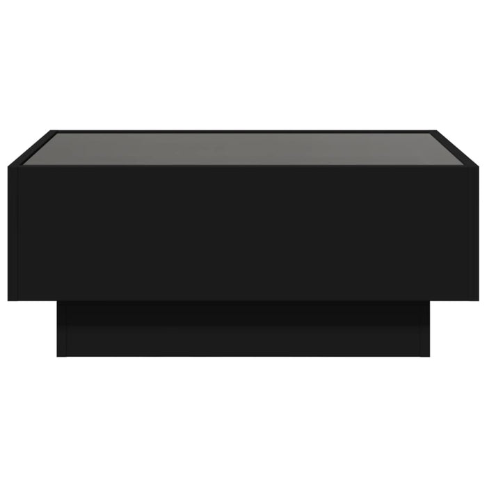 Tavolino Salotto con LED-Tavolino da soggiorno-Tavolo Nero 70x50x30 cm Legno Multistrato