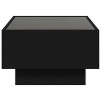 Tavolino Salotto con LED Nero 70x50x30 cm Legno Multistrato 847512