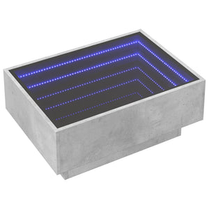 Tavolino Salotto con LED-Tavolino da soggiorno-Tavolo Grigio Cemento 70x50x30 cm Multistrato
