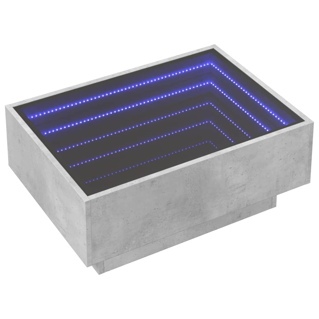 vidaXL Tavolino Salotto con LED Grigio Cemento 70x50x30 cm Multistrato