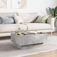 Tavolino Salotto con LED Grigio Cemento 70x50x30 cm Multistrato 847514
