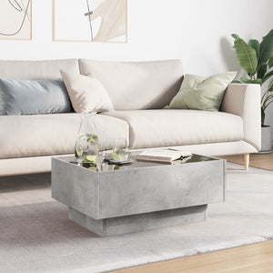 Tavolino Salotto con LED Grigio Cemento 70x50x30 cm Multistrato 847514