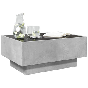 Tavolino Salotto con LED Grigio Cemento 70x50x30 cm Multistrato 847514